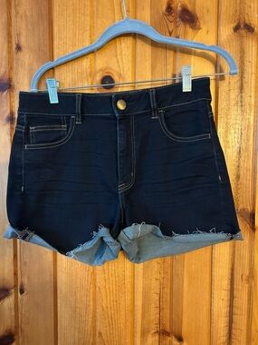 American Eagle Outfitters dark blue Cuffed Denim Shorts